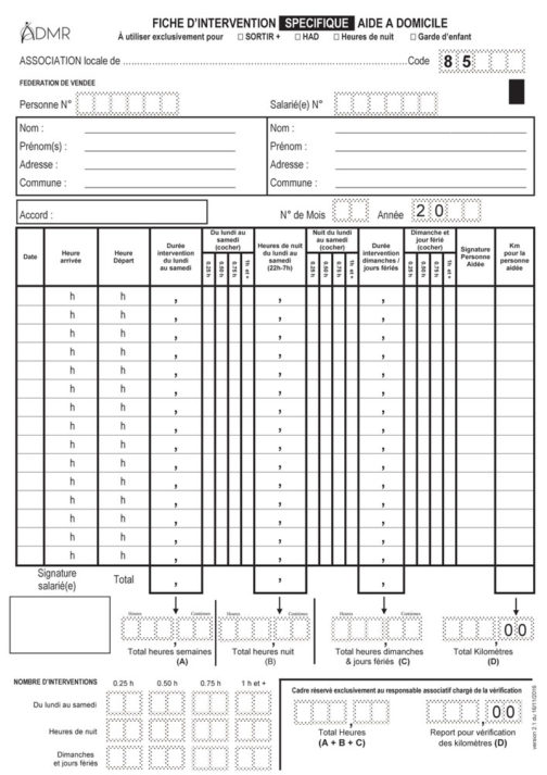 Fiche d'intervention spécifiques - Réf. 85-013