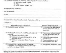 Interventions prestataire exonération totale – Réf. 85-213