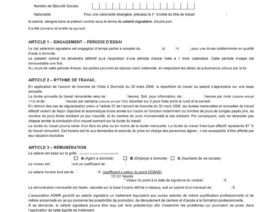 Contrat de travail PRESTATAIRE – CDI – Réf. 85-301