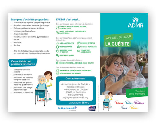 Lot de 50 dépliants Accueil de jour La Guérite - La Guérinière - Réf. 85-077 (2024)