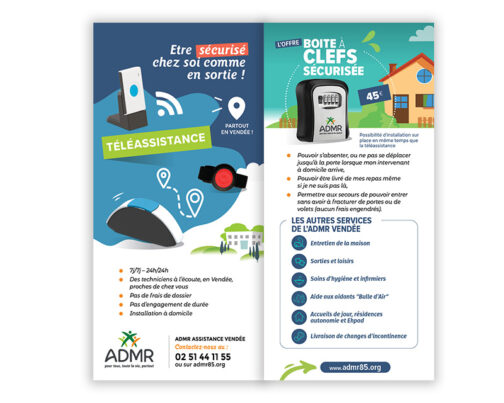 Dépliants téléassistance et boite à clefs sécurisée (2025) Lot de 50 - Réf. 85-939