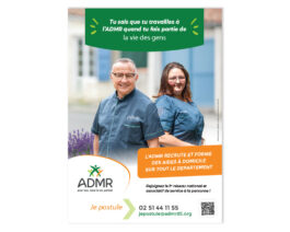 Affiche recrutement aide à domicile 2025 – Réf. 85-905