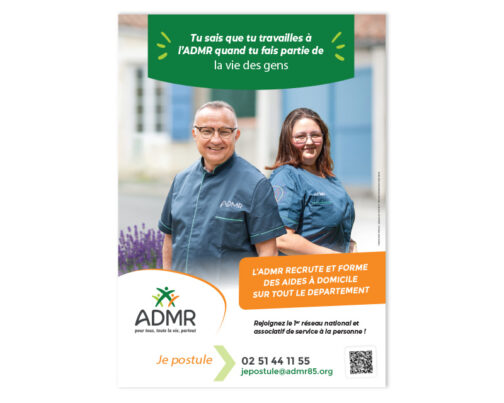Affiche recrutement aide à domicile 2025 - Réf. 85-905