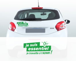 Stickers salariés pour véhicules « Je suis essentiel, je travaille à l’ADMR »- par lot de 10 – Réf.85-936
