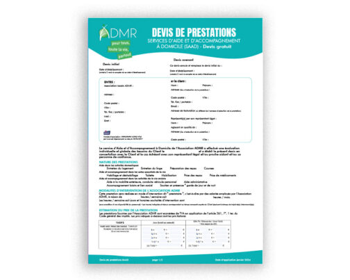 Devis prestataire - Réf. 85-945