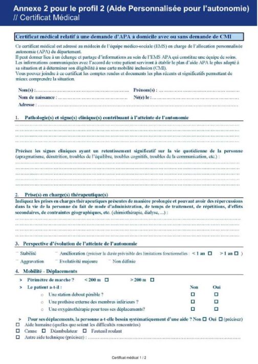 Certificat médical - demande ADPA - Réf 85-957 – Image 2