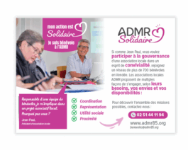 Flyer cartonné recto-verso « Bénévolat solidaire » format 13×18 cm – réf 85-967