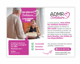 Flyer cartonné recto-verso « Bénévolat solidaire » format 13×18 cm – réf 85-967