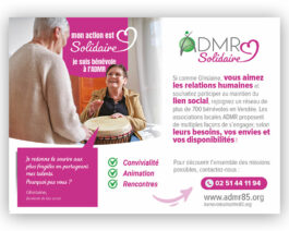 Flyer cartonné recto-verso « Bénévolat solidaire » format 13×18 cm – réf 85-967