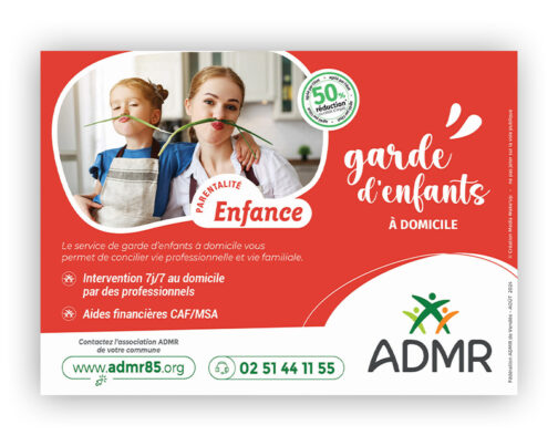 Carte de boitage ménage / garde d'enfants (2024) - Réf. 85-114
